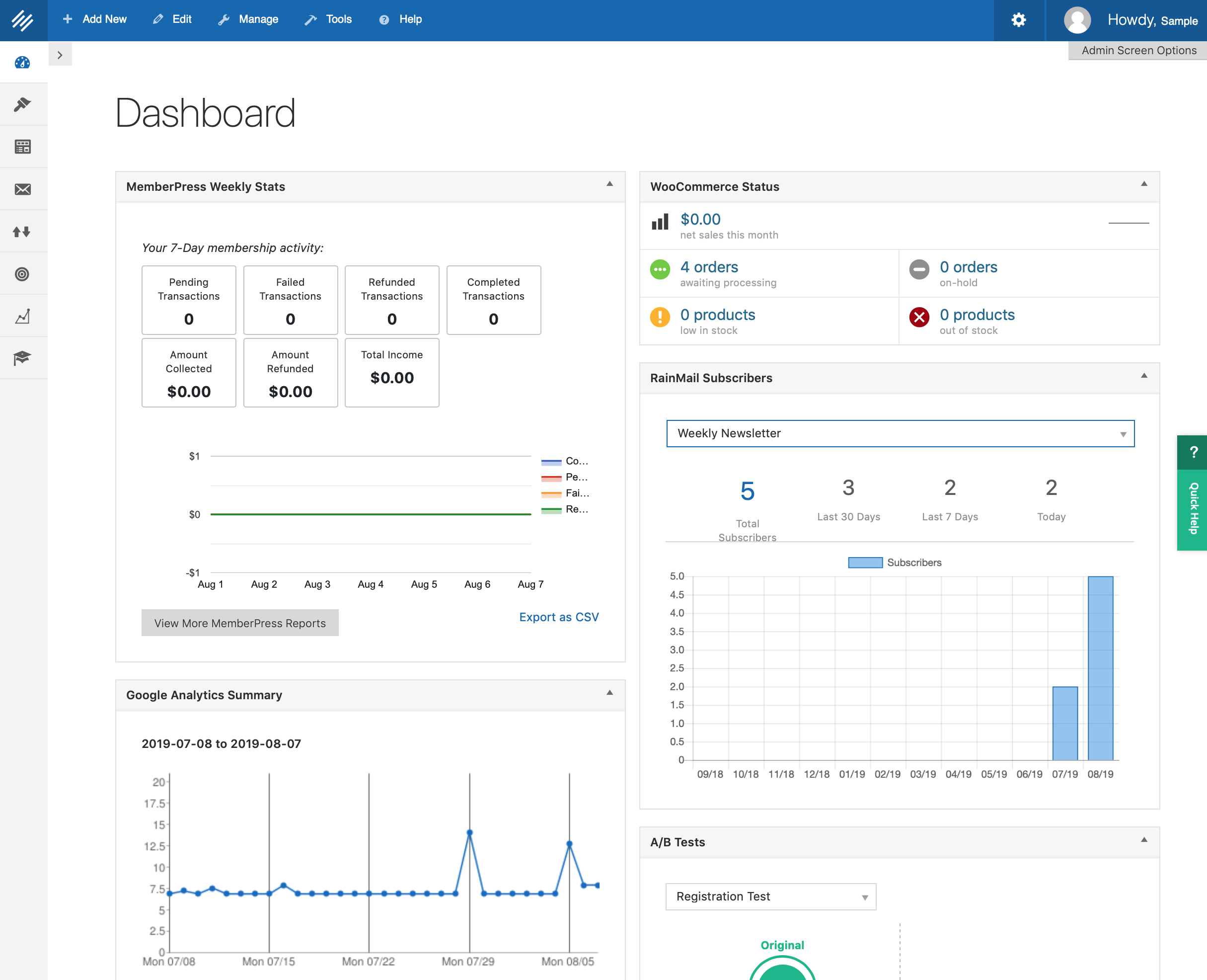 Track your memberships with at-a-glance reports